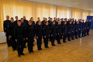 uroczystość ślubowania nowo przyjętych policjantów z udziałem między innymi Komendanta Wojewódzkiego Policji w Bydgoszczy, Wicewojewody Kujawsko-Pomorskiego oraz Kapelana kujawsko-pomorskiej Policji