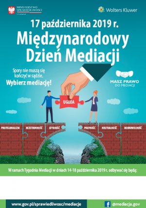 Zdjęcie przedstawia plakat Międzynarodowego Dnia Mediacji