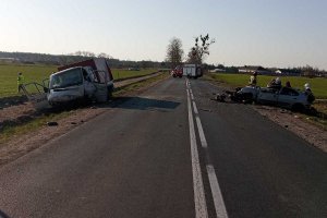 Zdjęcie przedstawia miejsce wypadku w miejscowości Gorzeń