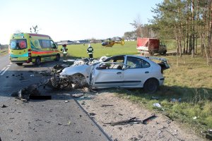 Zdjęcie przedstawia miejsce wypadku w miejscowości Gorzeń