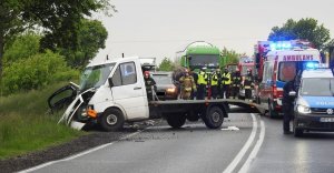 Zdjęcie przedstawia miejsce zdarzenia drogowego w Trzeciewnicy