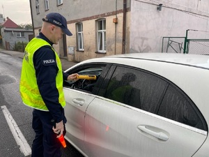 Policjanci podczas działań ,,Trzeźwy poranek&quot;.