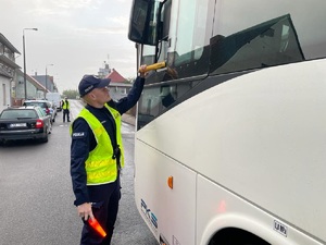 Policjanci podczas działań ,,Trzeźwy poranek&quot;.